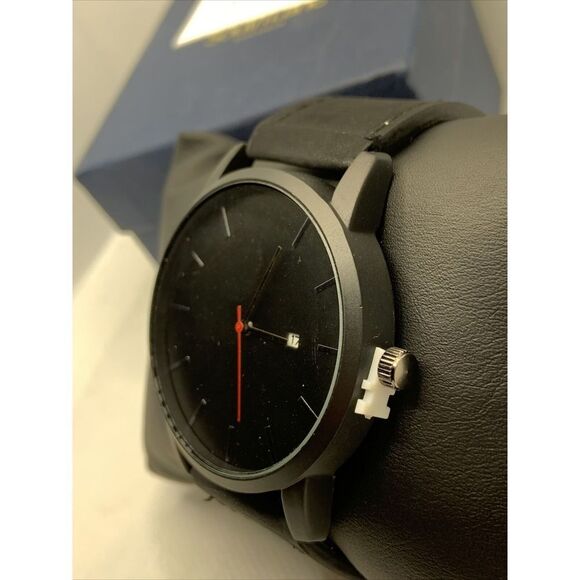 South Lane SS20-dr1-4332 Black Leather Analog Dial Quartz Genuine Watch YR29 - Picture 3 of 11